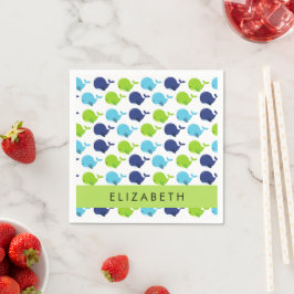 Guardanapo De Papel Padrão De Baleias, Baleias Cutas, Seu Nome