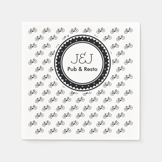 Guardanapo De Papel Padrão de Bicicleta (Frente)
