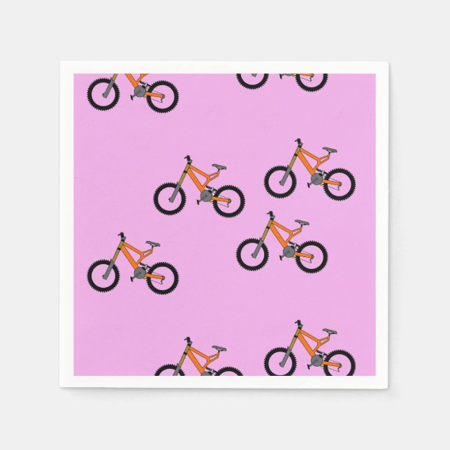 Guardanapo De Papel Padrão de bicicletas a rosa (Frente)