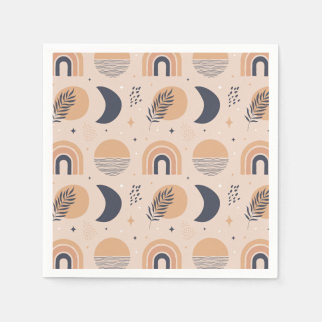 Guardanapo De Papel Padrão de Boho Orgânico (Frente)