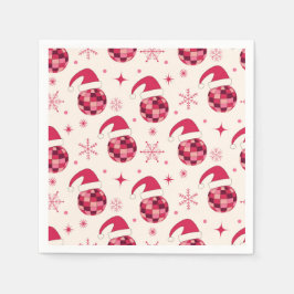 Guardanapo De Papel Padrão de Bolas de Disco de Natal Groovy