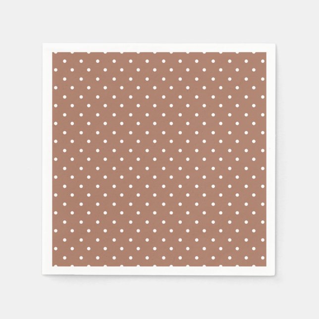 Guardanapo De Papel Padrão de bolinhas marrom médio contínuo (Frente)