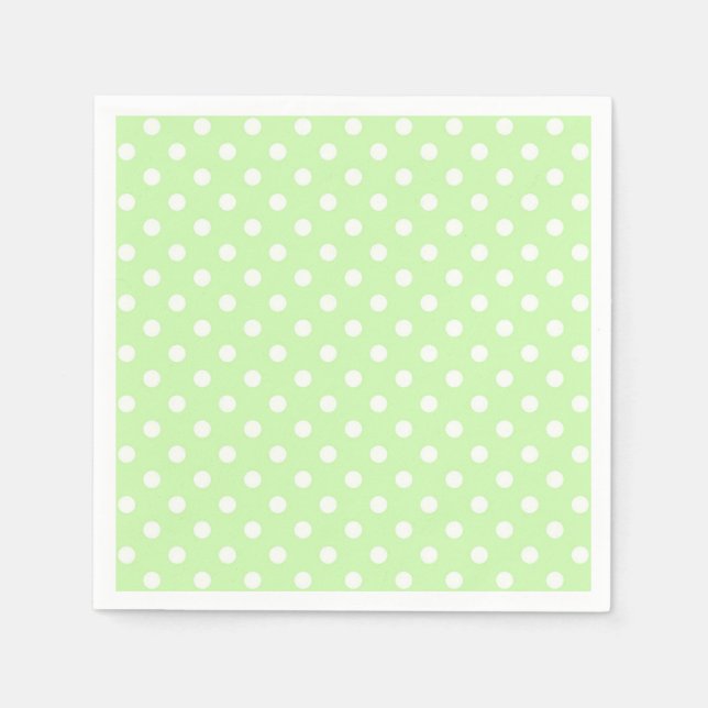 Guardanapo De Papel Padrão de Bolinhas Verde e Branco Celeron (Frente)