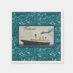 Guardanapo De Papel Padrão de brilho azul profundo do Titanic RMS