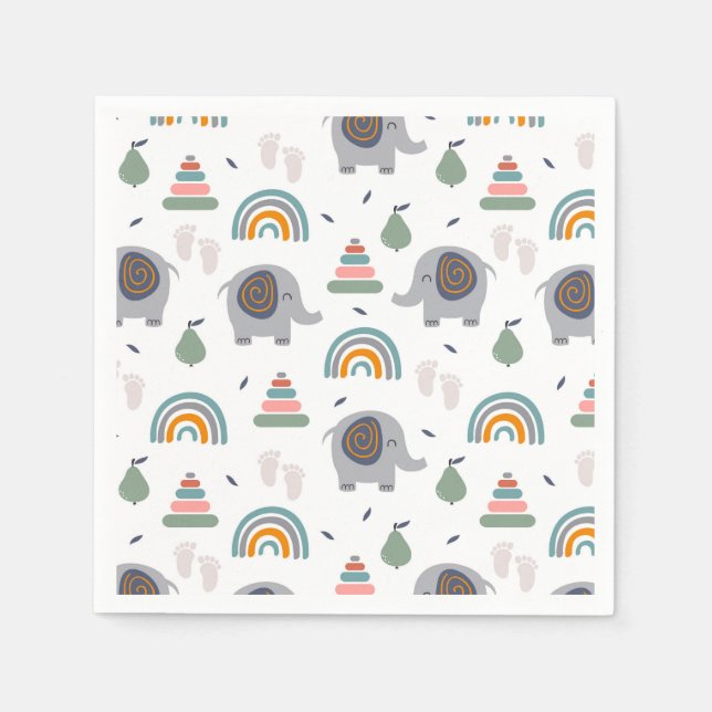 Guardanapo De Papel Padrão de Brinquedo de Bebê Bonito (Frente)