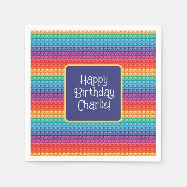 Guardanapo De Papel Padrão de brinquedo do Rainbow Pop It Fidget Perso (Frente)