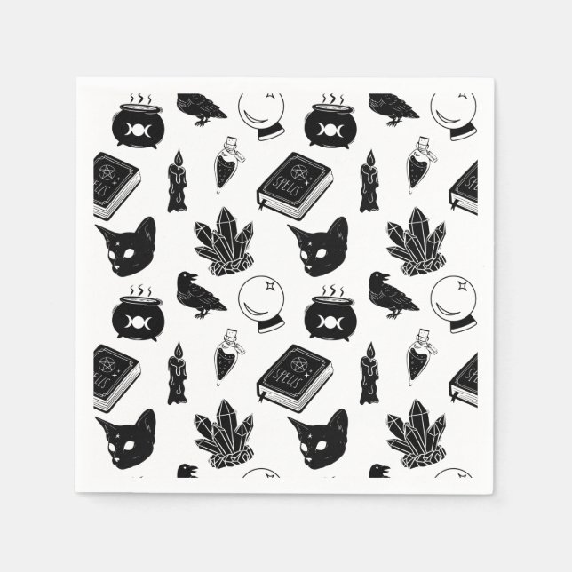 Guardanapo De Papel Padrão de Bruxaria I (Frente)