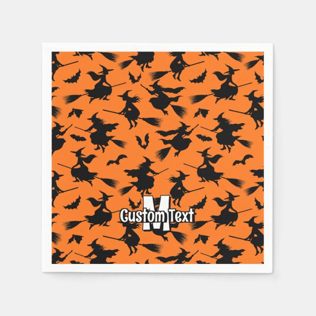 Guardanapo De Papel Padrão de Bruxas Voadoras (Frente)