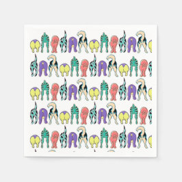 Guardanapo De Papel Padrão de Bumbuns de Cães Coloridos