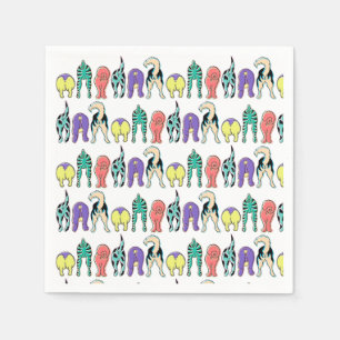 Guardanapo De Papel Padrão de Bumbuns de Cães Coloridos