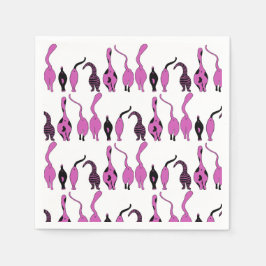 Guardanapo De Papel Padrão de Bumbuns de Gato Roxo