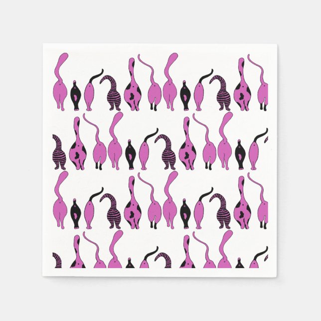 Guardanapo De Papel Padrão de Bumbuns de Gato Roxo (Frente)