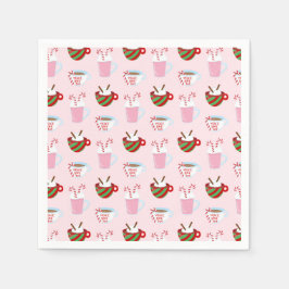 Guardanapo De Papel Padrão de Cacau Quente Natal