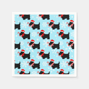 Guardanapo De Papel Padrão de Cachorros Scottie de Natal