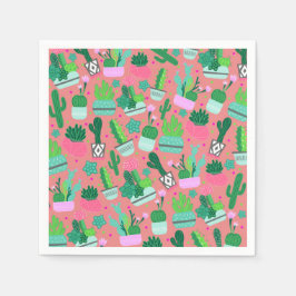 Guardanapo De Papel Padrão de Cactus do Sudoeste Rosa Festa Sweet 16