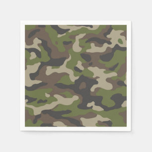 Guardanapo De Papel Padrão de Camuflagem Verde