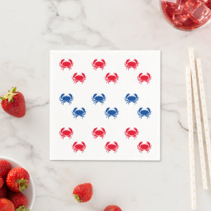 Guardanapo De Papel Padrão de caranguejo branco vermelho patriótico