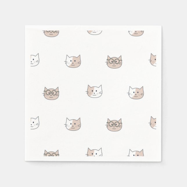 Guardanapo De Papel Padrão de Cat (Frente)