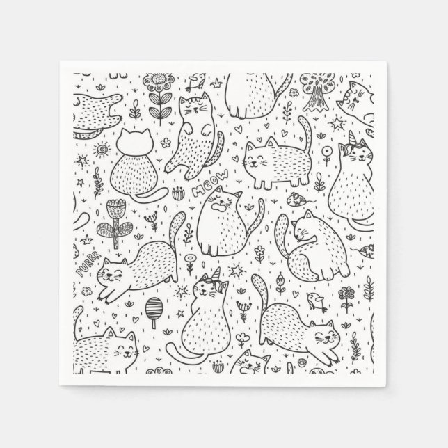 Guardanapo De Papel Padrão de Cat (Frente)