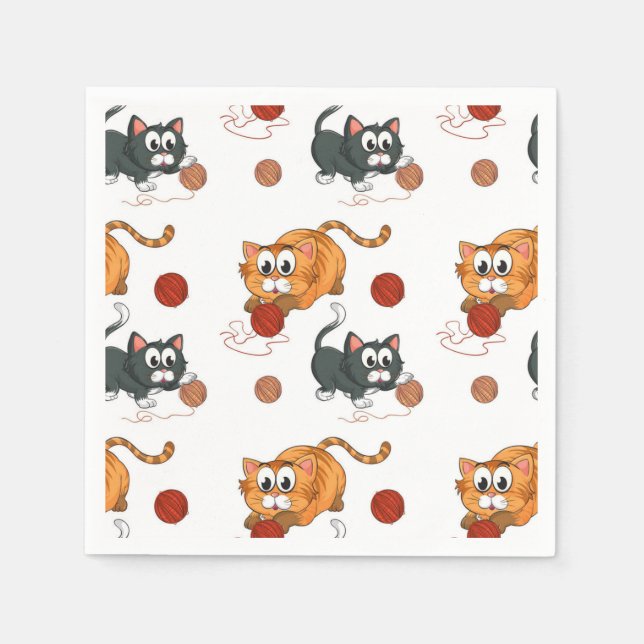 Guardanapo De Papel Padrão de Cat (Frente)