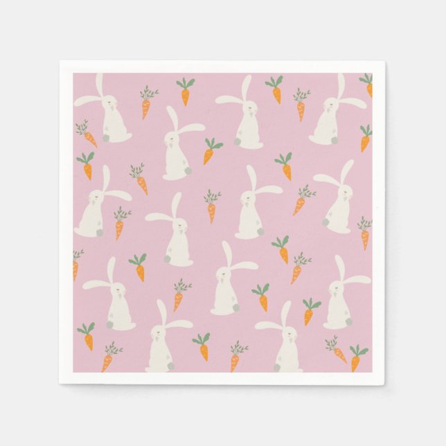 Guardanapo De Papel Padrão de Cenoura de Coelho Cinto (Frente)