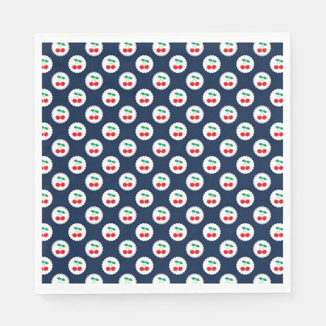 Guardanapo De Papel Padrão de Cereja – Presente & Decoração de Frutas  (Frente)