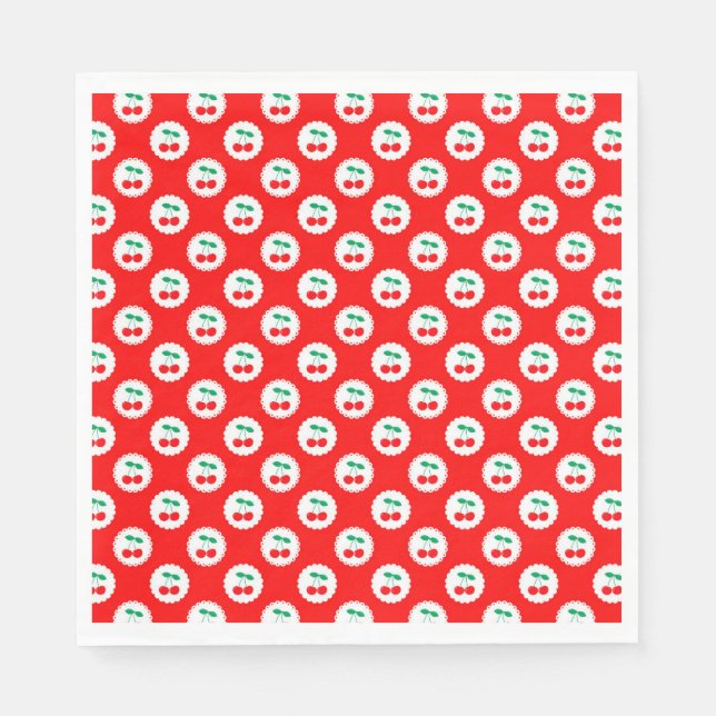 Guardanapo De Papel Padrão de Cereja – Presente & Decoração de Frutas  (Frente)