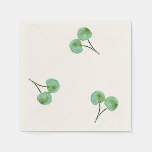 Guardanapo De Papel Padrão de Cereja Verde