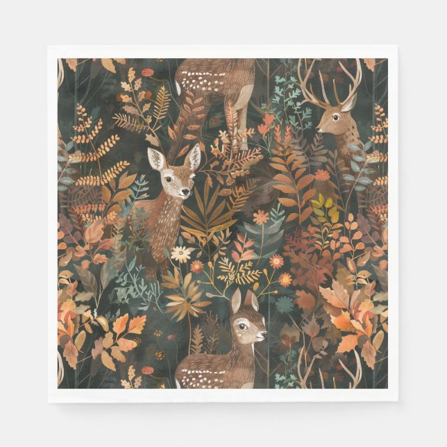 Guardanapo De Papel Padrão de cervídeos castanhos (Frente)