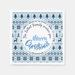 Guardanapo De Papel Padrão de cervo azul de NATAL personalizado P Napk