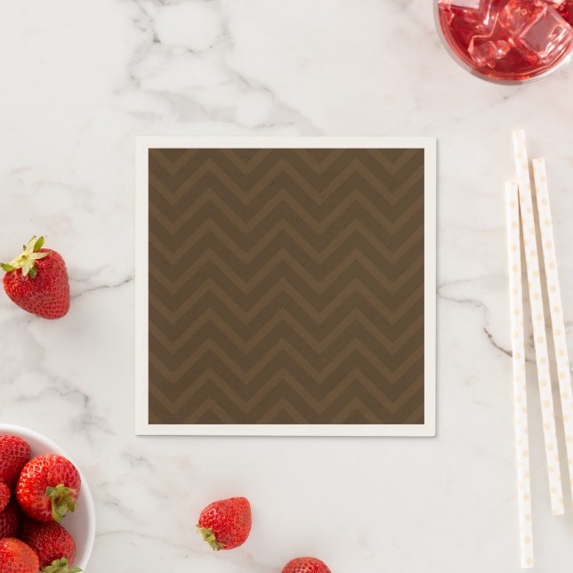 Guardanapo De Papel Padrão de Chevron Brown (Insitu)