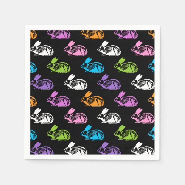 Guardanapo De Papel Padrão de Coelhinho de Páscoa Bonito e Louco (Frente)