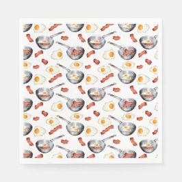 Guardanapo De Papel Padrão de Comida de Bacon e Ovos no Café da Água