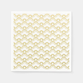 Guardanapo De Papel Padrão de Conchas Escalonadas de Folha de Ouro Bra