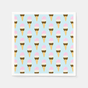 Guardanapo De Papel Padrão de Cone de Sorvete napolitano
