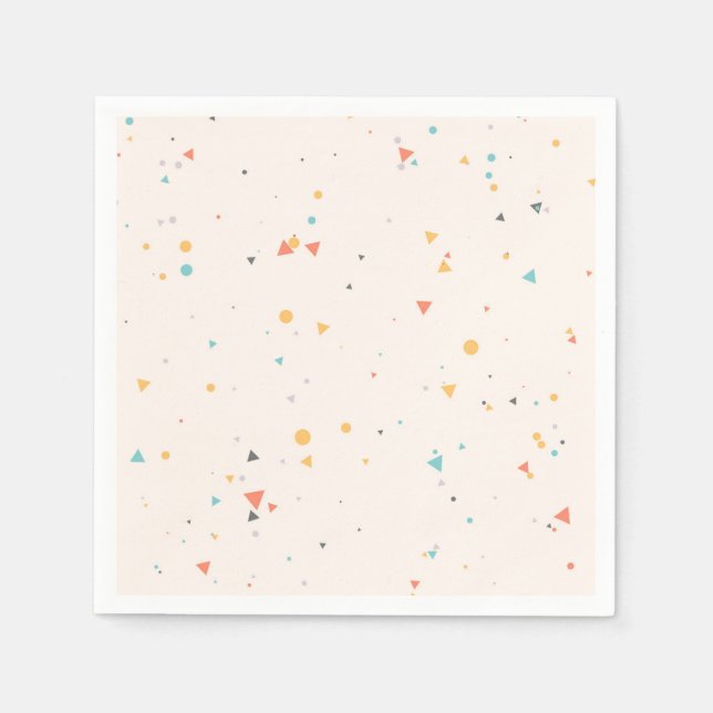 Guardanapo De Papel Padrão de Confetti de Pontos e Triângulo (Frente)