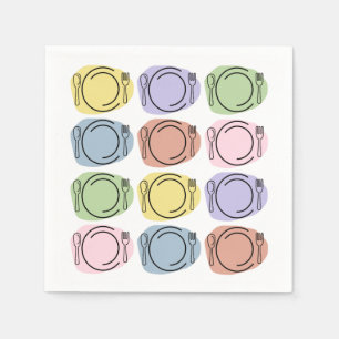 Guardanapo De Papel Padrão de Configurações de Placa Colorida