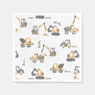 Guardanapo De Papel Padrão de Construção Yellow Digger Pequeno Constru
