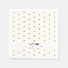Guardanapo De Papel Padrão de corações em ouro de chic no casamento br