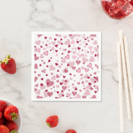 Guardanapo De Papel Padrão de Corações Lindos Rosa