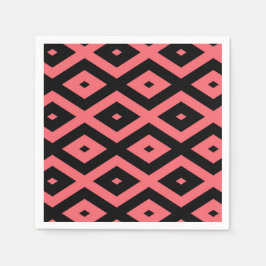 Guardanapo De Papel Padrão de coral e diamante preto