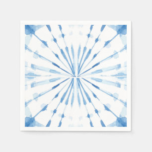 Guardanapo De Papel Padrão de corante de queimadura solar Shibori azu
