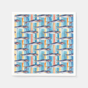 Guardanapo De Papel Padrão De Corte De Sardine