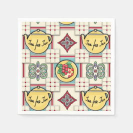 Guardanapo De Papel Padrão de cozinha na década de 1940 com chaleiras 