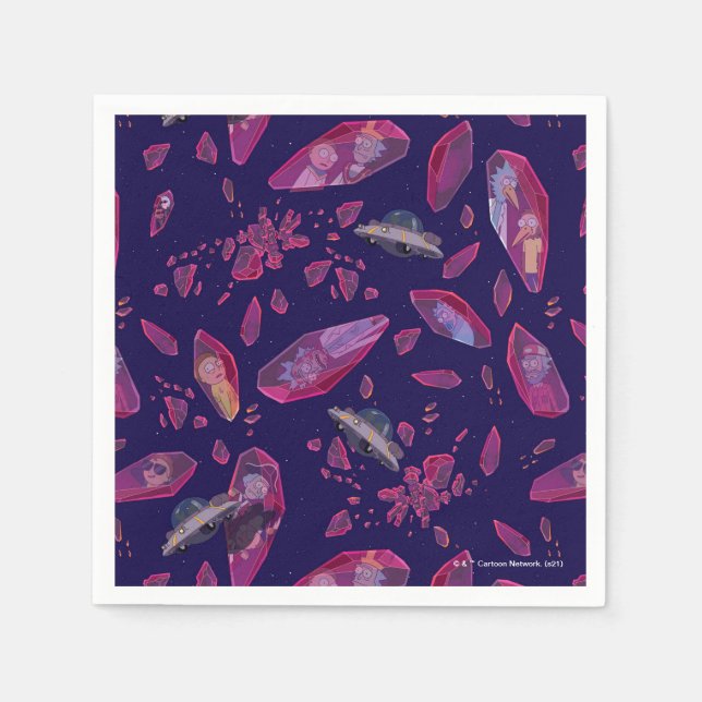 Guardanapo De Papel Padrão de Cristal de rick e Morty Time (Frente)