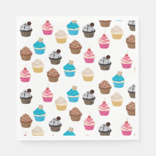 Guardanapo De Papel Padrão de Cupcakes Cute Coloridos
