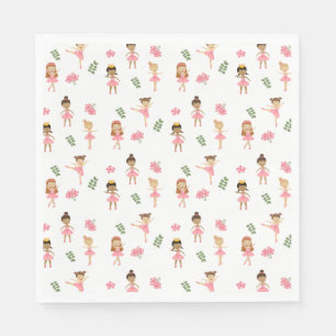 Guardanapo De Papel Padrão de dança de Ballerinas Rosa-balé