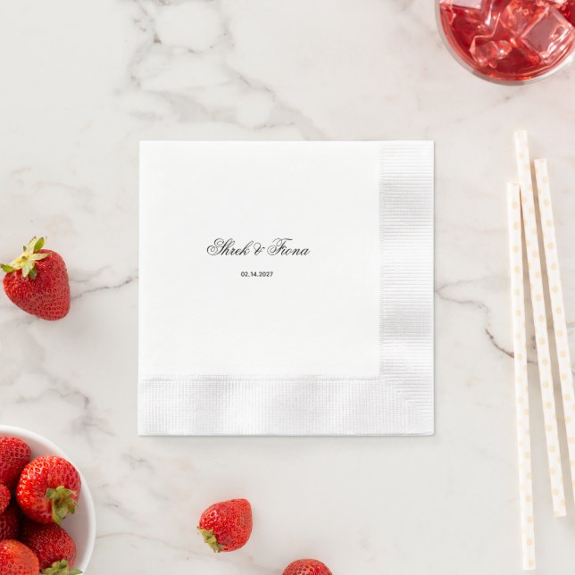 Guardanapo De Papel Padrão de Data de Nome Personalizado Elegante Mode (Insitu)