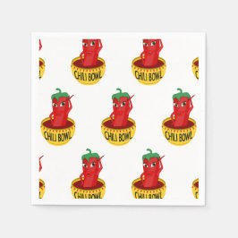 Guardanapo De Papel Padrão de Desenho de Cartoon Chili Bowl