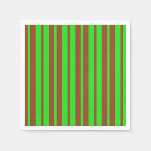 Guardanapo De Papel Padrão de Design de Listras Elegantes Verde Marrom